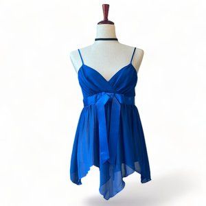 Fredericks of Hollywood Blue Babydoll Cami Lingerie Top Size L